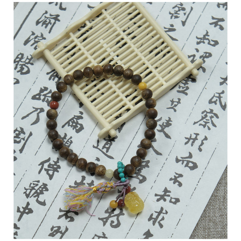 Qualité Bracelet à perles rondes originales en agate turquoise Agarwood usine
