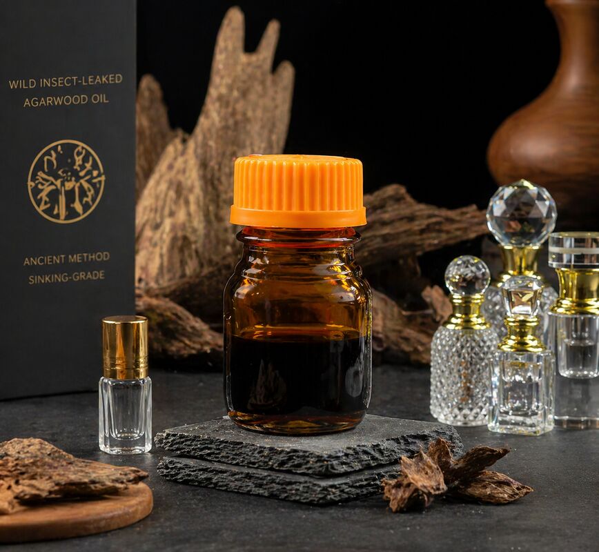 Quality Ancient Wild Insect Leak Agarwood Oil Natural Pure Distilled Calming Essential factory