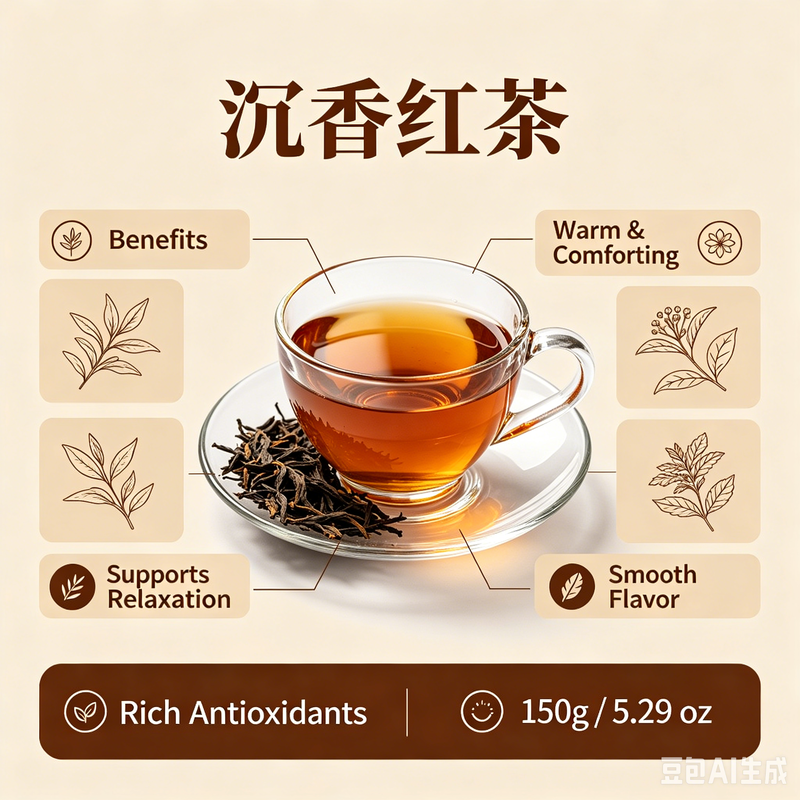 Quality 150g Premium Agarwood Black Tea, Organic Oud Infused Fermented Tea, Soothing Sleep Support Herbal Tea factory