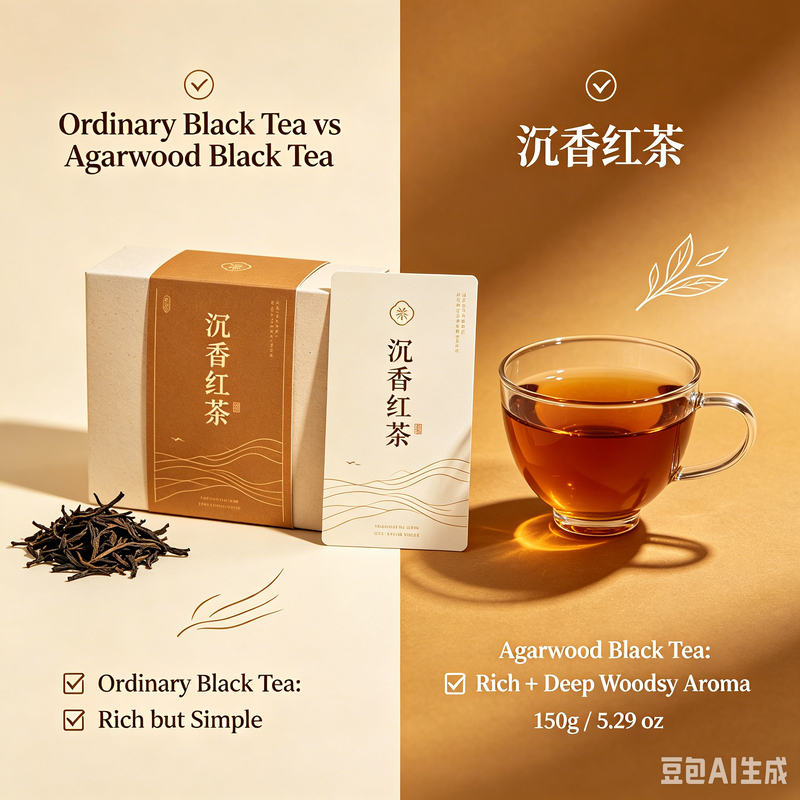 Quality 150g Premium Agarwood Black Tea, Organic Oud Infused Fermented Tea, Soothing Sleep Support Herbal Tea factory