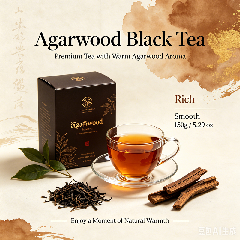 Quality 150g Premium Agarwood Black Tea, Organic Oud Infused Fermented Tea, Soothing Sleep Support Herbal Tea factory