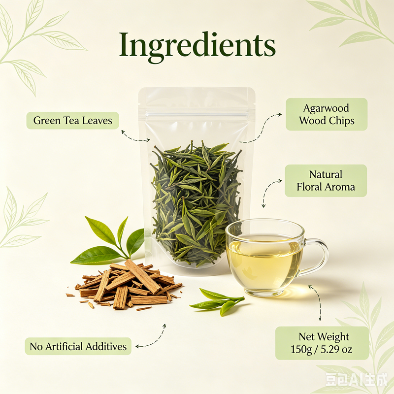 Qualität Premium 150g Wild Agarwood Green Tea, Natural Organic Oud Leaf Blended Loose Tea, Stress Relief Healthy Daily Drink Fabrik
