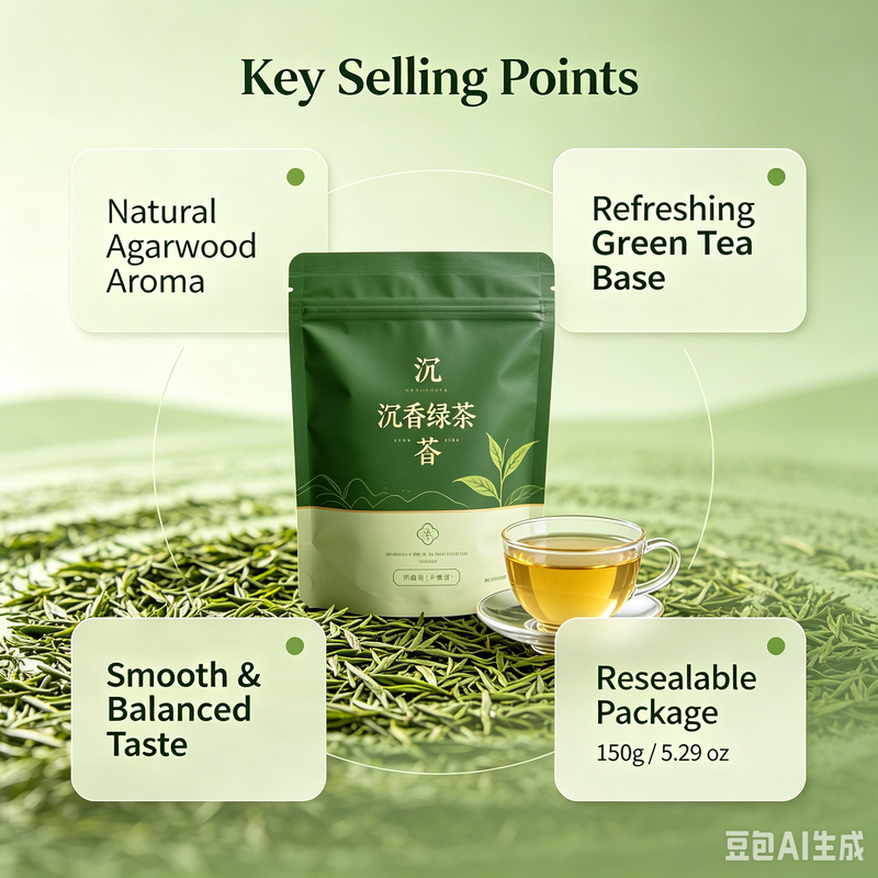 Quality Premium 150g Wild Agarwood Green Tea, Natural Organic Oud Leaf Blended Loose Tea, Stress Relief Healthy Daily Drink factory