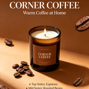 Quality Corner Coffee Scented Soy Candle Warm Café Aroma Home Decor Gift factory
