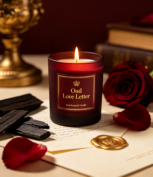 Quality Oud Love Letter Luxury Scented Candle Natural Soy Wax Home Fragrance Gift factory