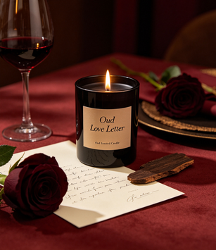 Quality Oud Love Letter Luxury Scented Candle Natural Soy Wax Home Fragrance Gift factory