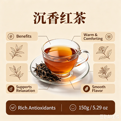 Quality 150g Premium Agarwood Black Tea, Organic Oud Infused Fermented Tea, Soothing Sleep Support Herbal Tea factory