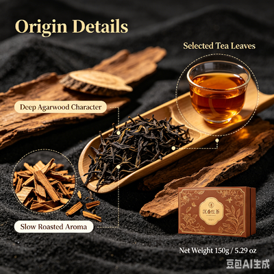 Quality 150g Premium Agarwood Black Tea, Organic Oud Infused Fermented Tea, Soothing Sleep Support Herbal Tea factory