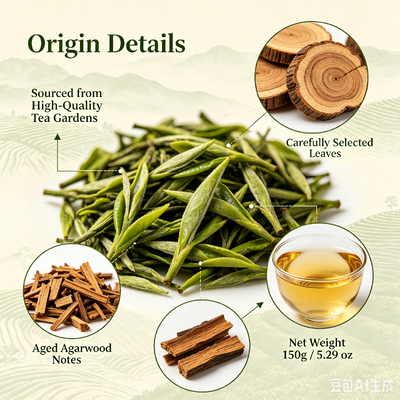 Qualität Premium 150g Wild Agarwood Green Tea, Natural Organic Oud Leaf Blended Loose Tea, Stress Relief Healthy Daily Drink Fabrik