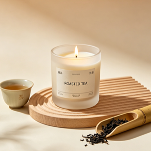 Quality Roasted Tea Scented Soy Wax Candle Natural Wick Home Fragrance Decor Gift factory