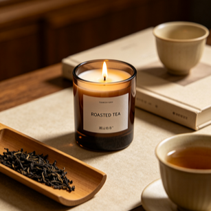 Quality Roasted Tea Scented Soy Wax Candle Natural Wick Home Fragrance Decor Gift factory