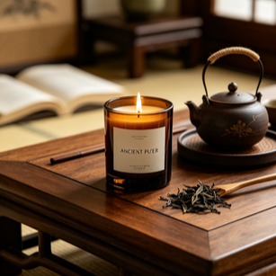 Quality Ancient Pu'er Scented Soy Candle Chinese Tea Aromatherapy Home Fragrance Gift factory