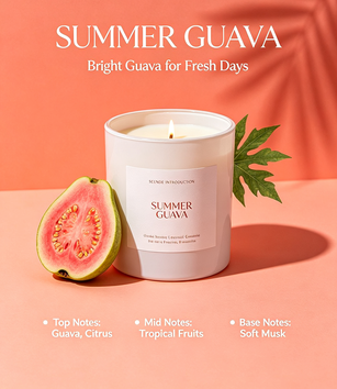 Quality Summer Guava Candle, Tropical Fruit Candle, Fresh Scent Candle, Summer Home Candle, Fruity Aroma Candle, Holiday Gift Candle factory