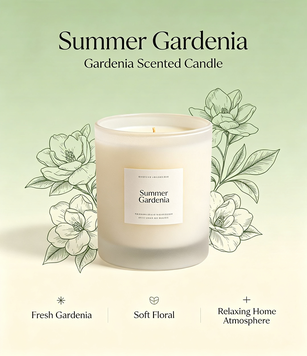 Quality Summer Gardenia Candle, White Floral Candle, Fresh Summer Scent, Luxury Home Fragrance, Elegant Decor Candle, Gift For Her factory