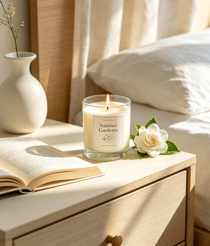 Quality Summer Gardenia Candle, White Floral Candle, Fresh Summer Scent, Luxury Home Fragrance, Elegant Decor Candle, Gift For Her factory